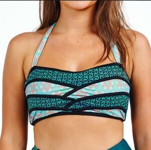 ✨ Cupshe Seascape Painting Bandeau Halter Bikini Top